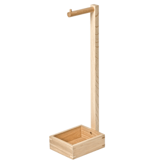 FREE STANDING TOILET ROLL HOLDER IN NATURAL OAK - DYKE & DEAN