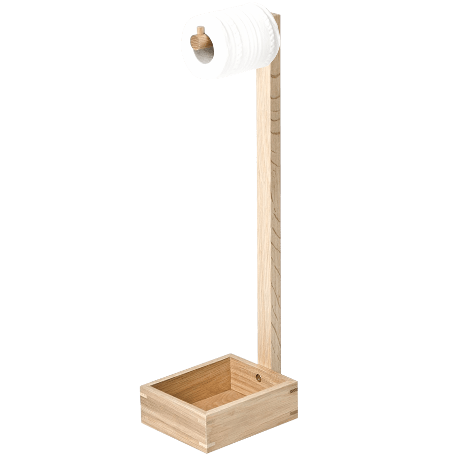 FREE STANDING TOILET ROLL HOLDER IN NATURAL OAK - DYKE & DEAN