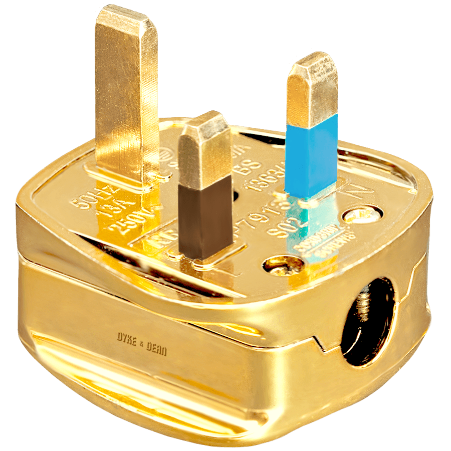 GOLD PLUG WITH LED 13AMP - DYKE & DEAN