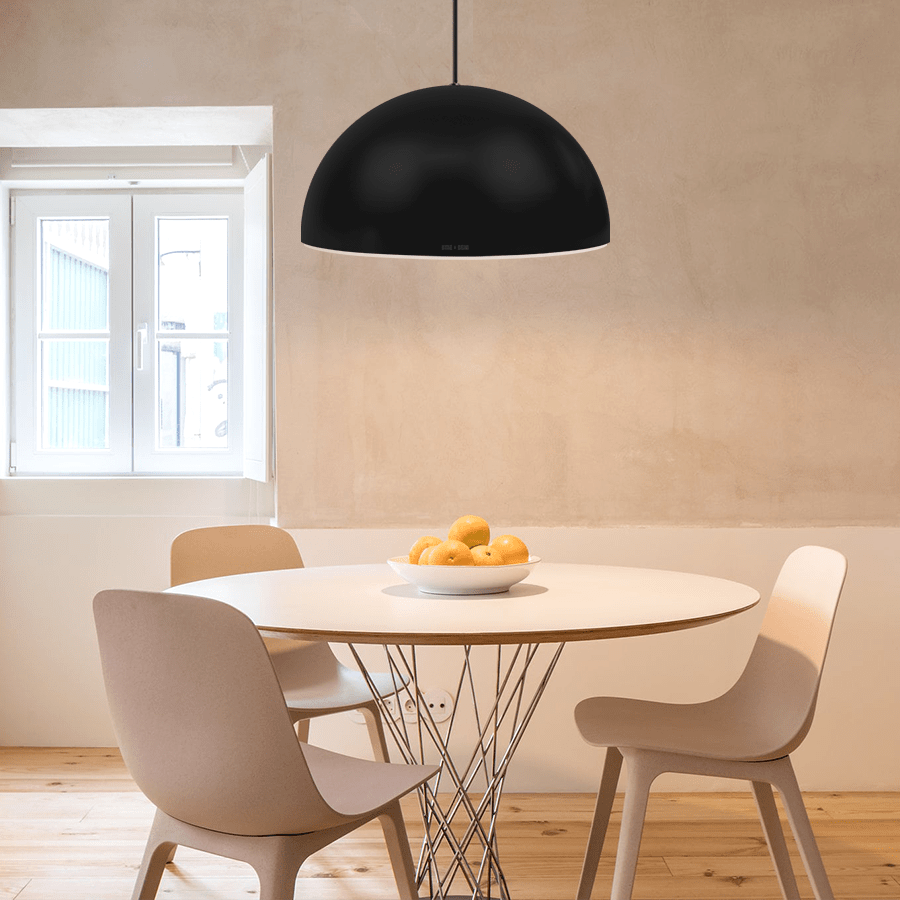 HEMISPHERE DOME PENDANT LIGHT BLACK 600MM - DYKE & DEAN