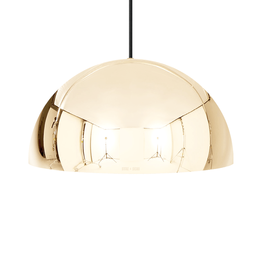 HEMISPHERE DOME PENDANT LIGHT BRASS 300MM - DYKE & DEAN