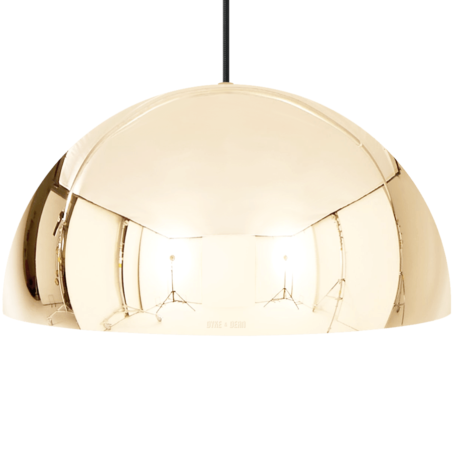 HEMISPHERE DOME PENDANT LIGHT BRASS 600MM - DYKE & DEAN