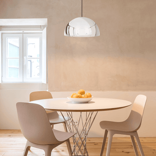 HEMISPHERE DOME PENDANT LIGHT CHROME 300MM - DYKE & DEAN