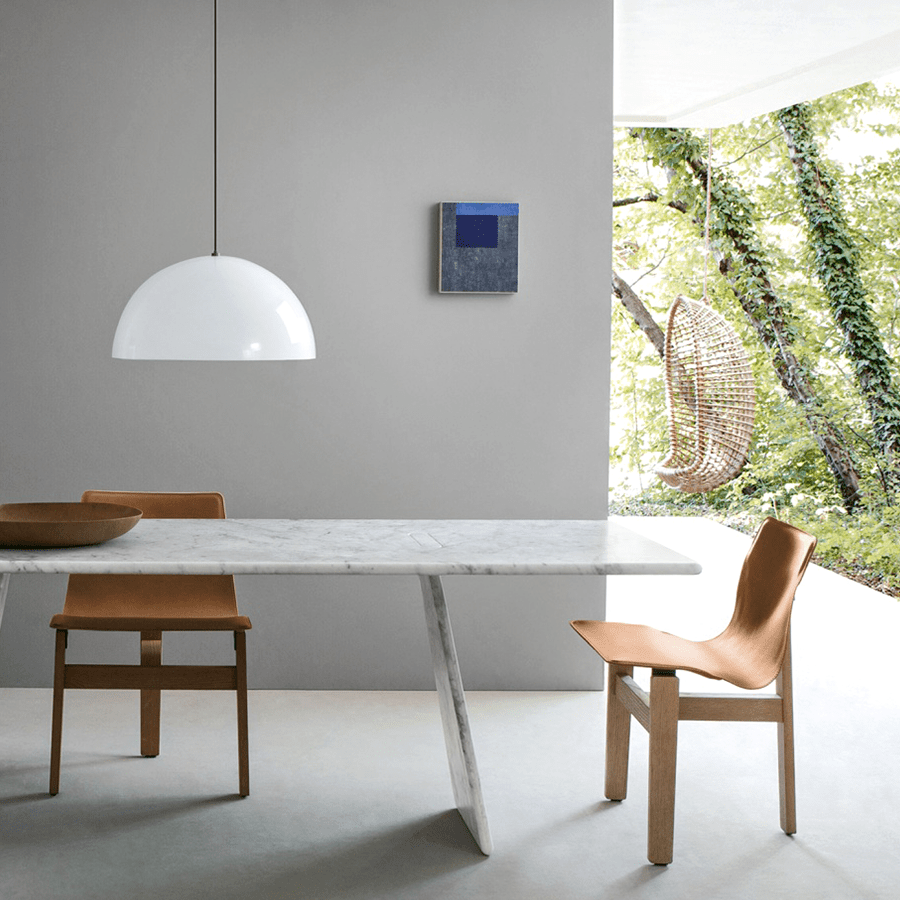 HEMISPHERE DOME PENDANT LIGHT WHITE 600MM - DYKE & DEAN