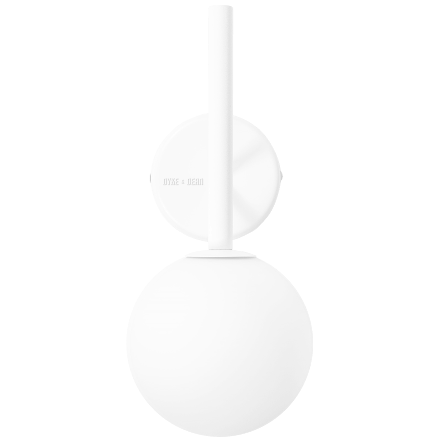 LANTERN GLOBE ROD WALL LIGHT WHITE - DYKE & DEAN