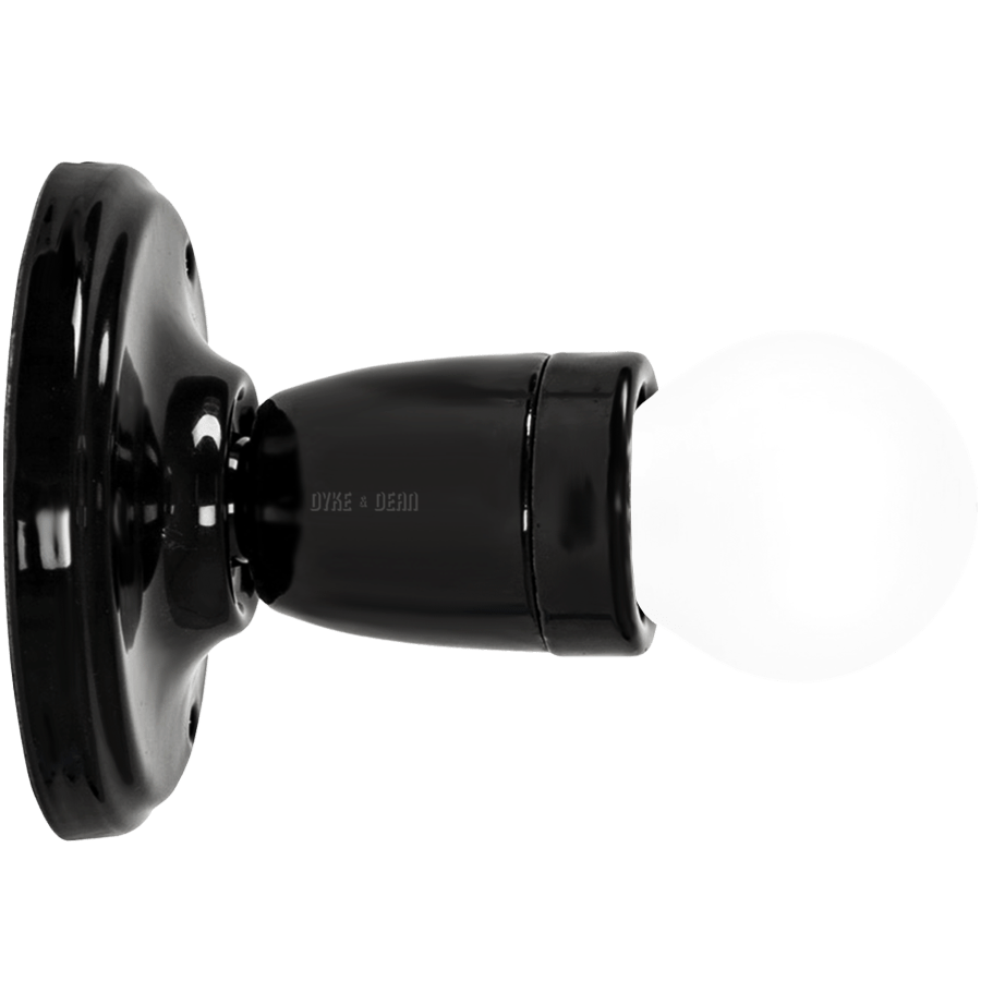 LARGE FIXED BLACK CERAMIC CELING LIGHT - DYKE & DEAN