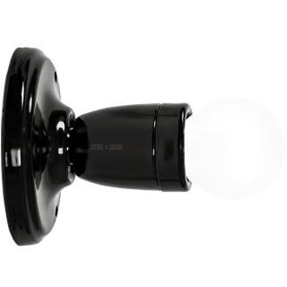 LARGE FIXED BLACK CERAMIC CELING LIGHT - DYKE & DEAN