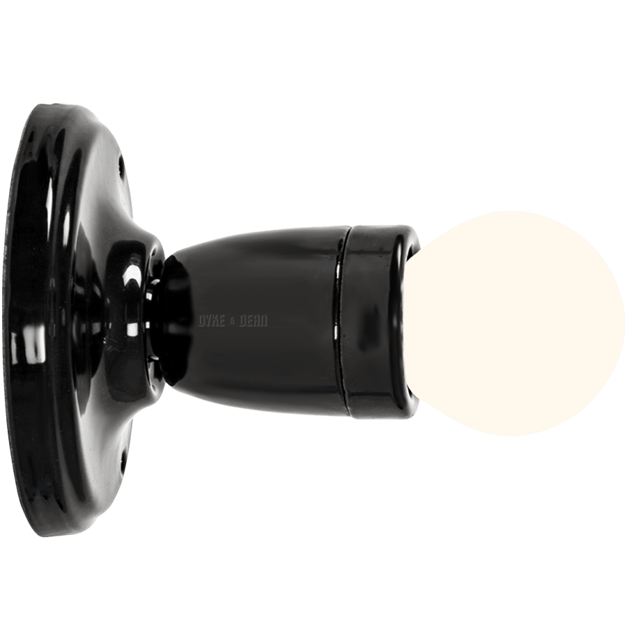 LARGE FIXED BLACK CERAMIC CELING LIGHT - DYKE & DEAN