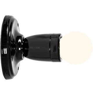 LARGE FIXED BLACK CERAMIC CELING LIGHT - DYKE & DEAN