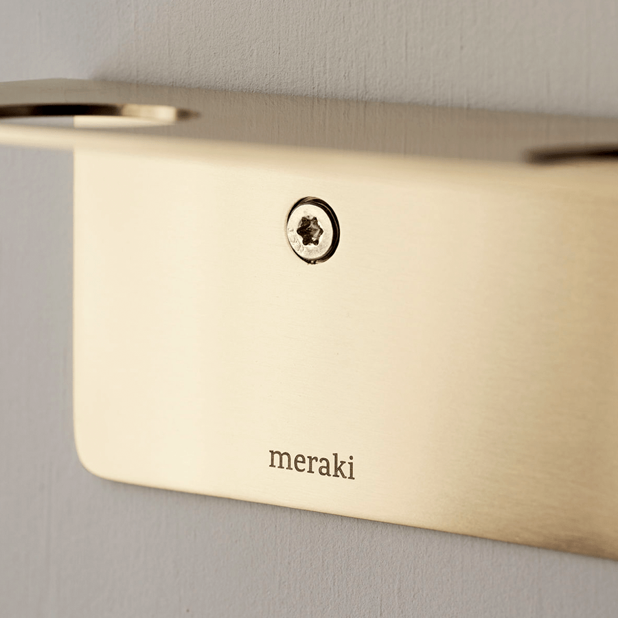 MERAKI BOTTLE HANGER WITH HOOKS - BRUSHED BRASS - DYKE & DEAN