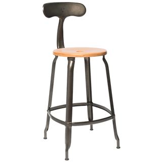 NICOLLE CHAIR STEEL WOOD SEAT 60cm - DYKE & DEAN