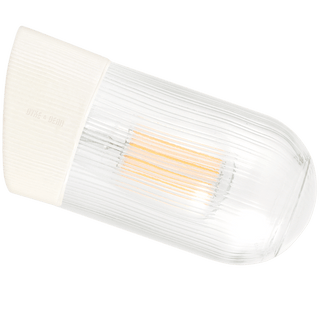 OFF WHITE ANGLED CERAMIC REARWIRED LAMPS - DYKE & DEAN