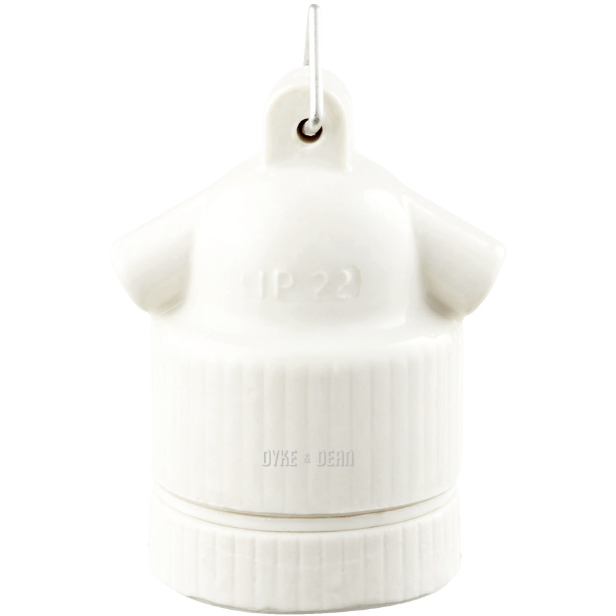 OFF WHITE CERAMIC E27 FESTOON BULB HOLDER - DYKE & DEAN