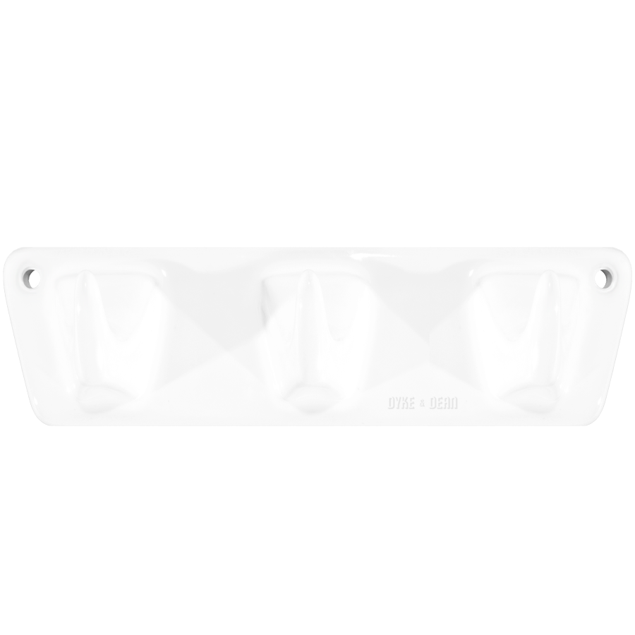 PORCELAIN 3V HOOK PLATE WHITE - DYKE & DEAN