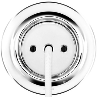 PORCELAIN WALL CABLE GLAND SOCKET CHROME - DYKE & DEAN