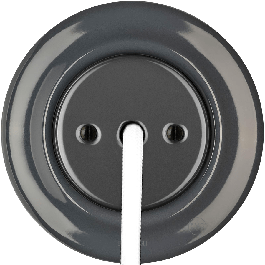 PORCELAIN WALL CABLE GLAND SOCKET DARK GREY - DYKE & DEAN