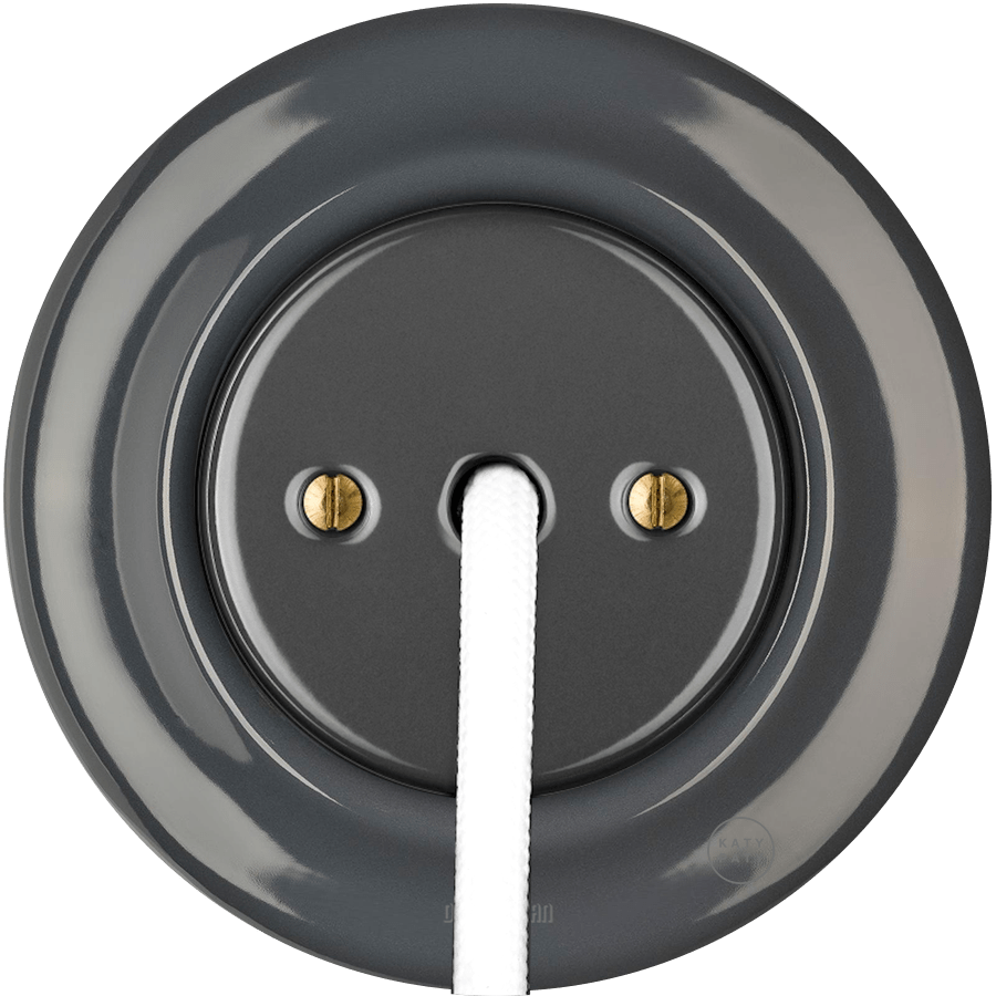 PORCELAIN WALL CABLE GLAND SOCKET DARK GREY - DYKE & DEAN