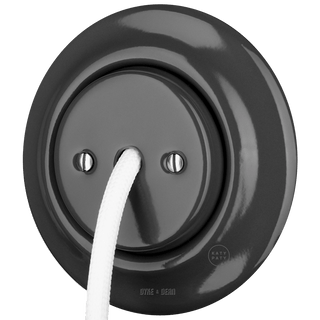 PORCELAIN WALL CABLE GLAND SOCKET DARK GREY - DYKE & DEAN