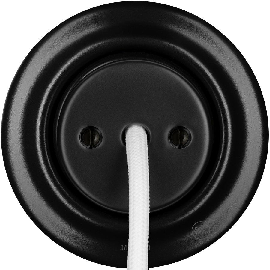 PORCELAIN WALL CABLE GLAND SOCKET MATT BLACK - DYKE & DEAN