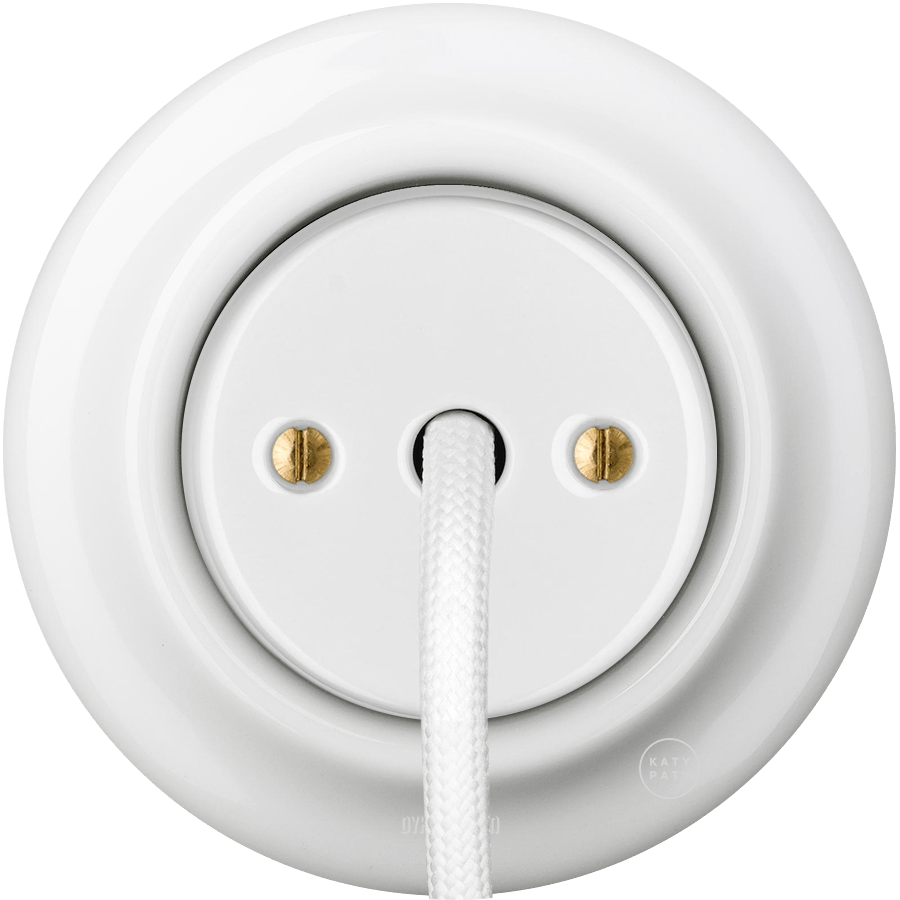 PORCELAIN WALL CABLE GLAND SOCKET WHITE - DYKE & DEAN