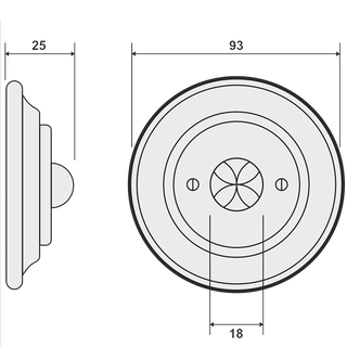 PORCELAIN WALL CABLE MOTION SENSOR CHROME - DYKE & DEAN