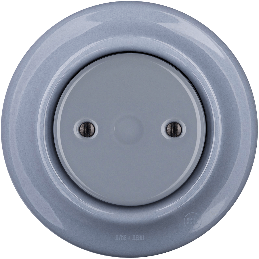 PORCELAIN WALL END PLUG SOCKET ASH GREY - DYKE & DEAN