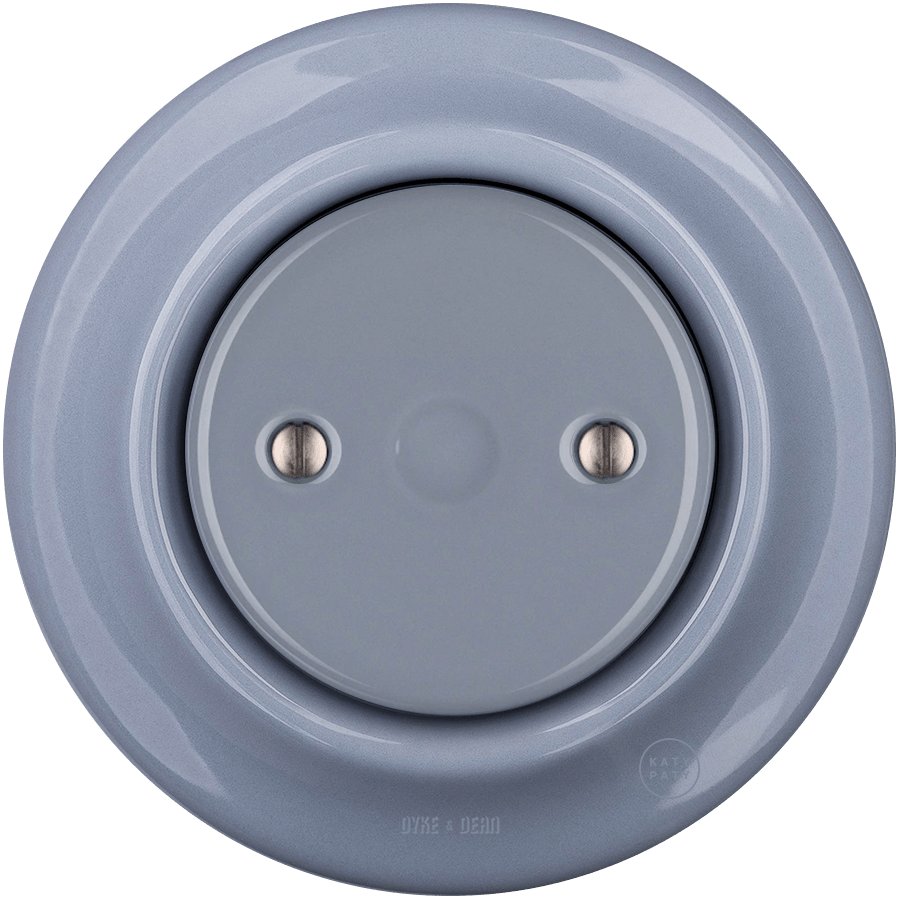 PORCELAIN WALL END PLUG SOCKET ASH GREY - DYKE & DEAN