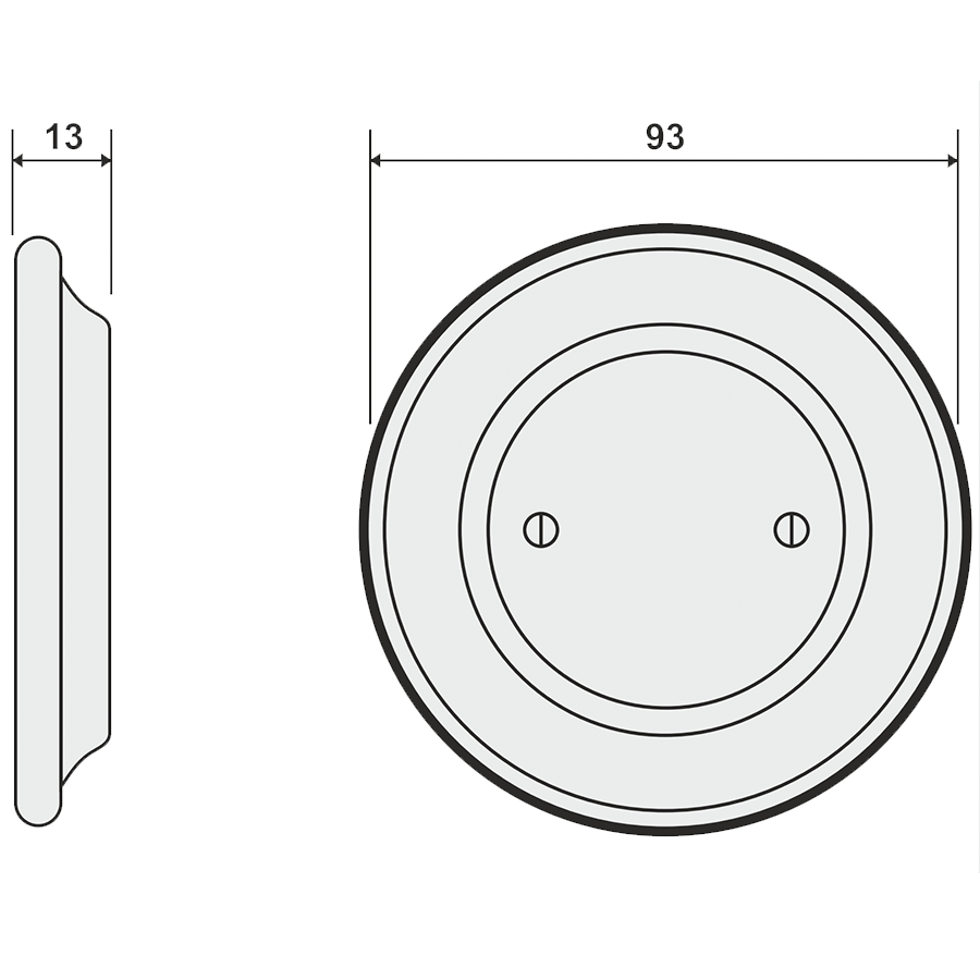 PORCELAIN WALL END PLUG SOCKET ASH GREY - DYKE & DEAN