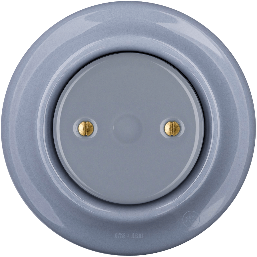 PORCELAIN WALL END PLUG SOCKET ASH GREY - DYKE & DEAN