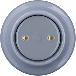 PORCELAIN WALL END PLUG SOCKET ASH GREY - DYKE & DEAN