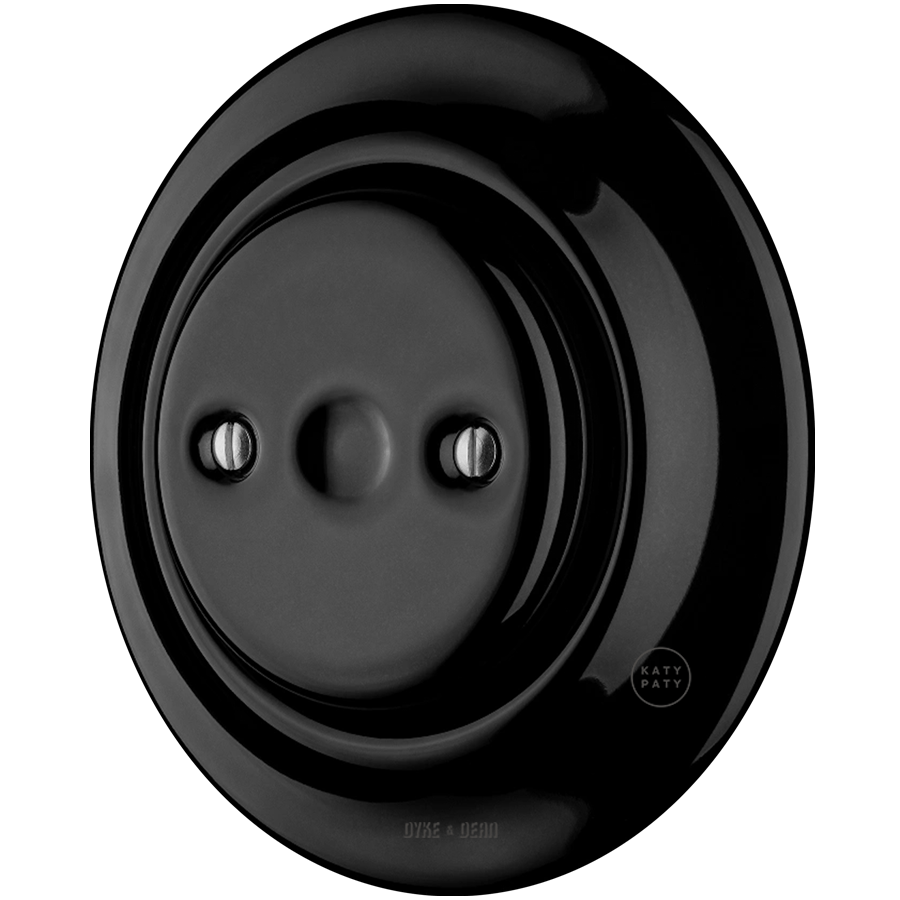 PORCELAIN WALL END PLUG SOCKET BLACK - DYKE & DEAN