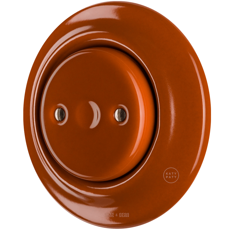 PORCELAIN WALL END PLUG SOCKET BRICK RED - DYKE & DEAN