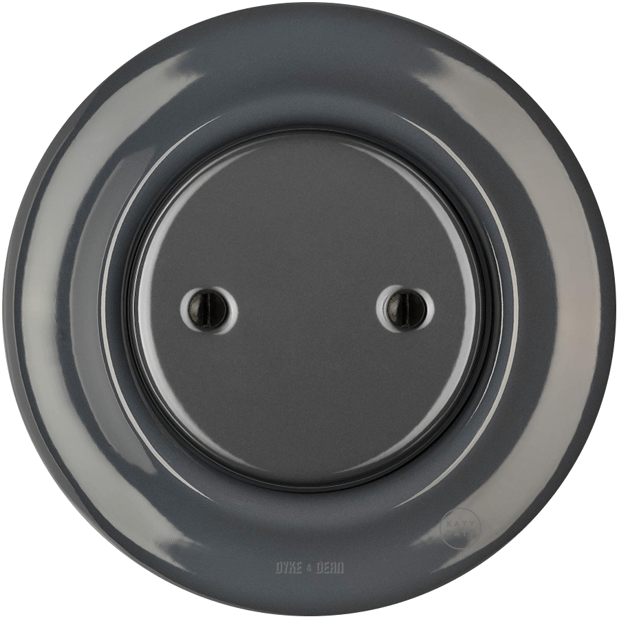 PORCELAIN WALL END PLUG SOCKET DARK GREY - DYKE & DEAN