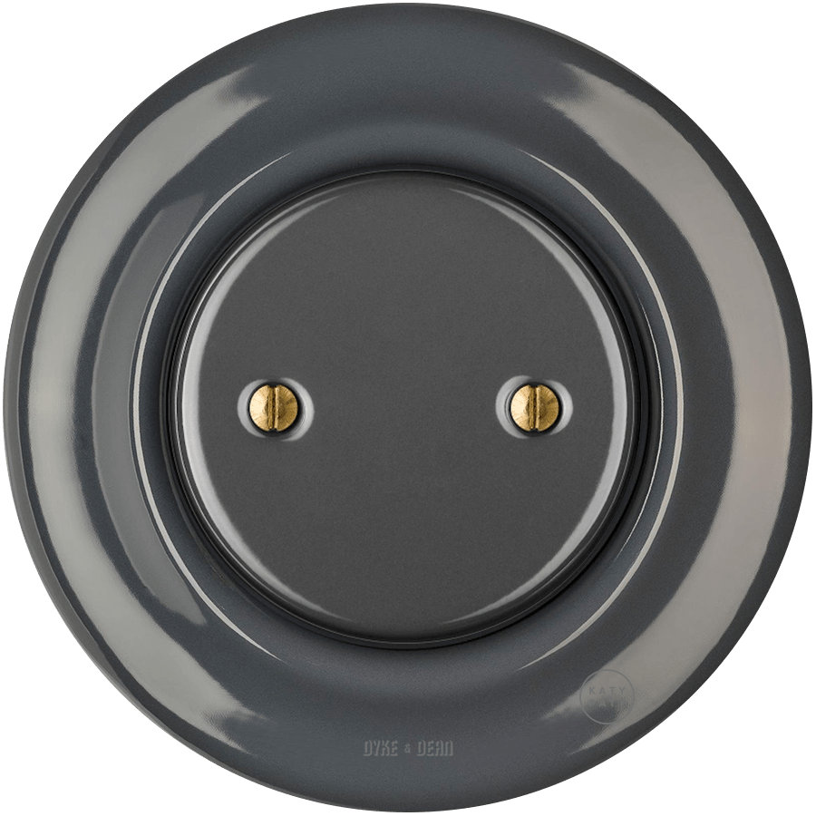 PORCELAIN WALL END PLUG SOCKET DARK GREY - DYKE & DEAN