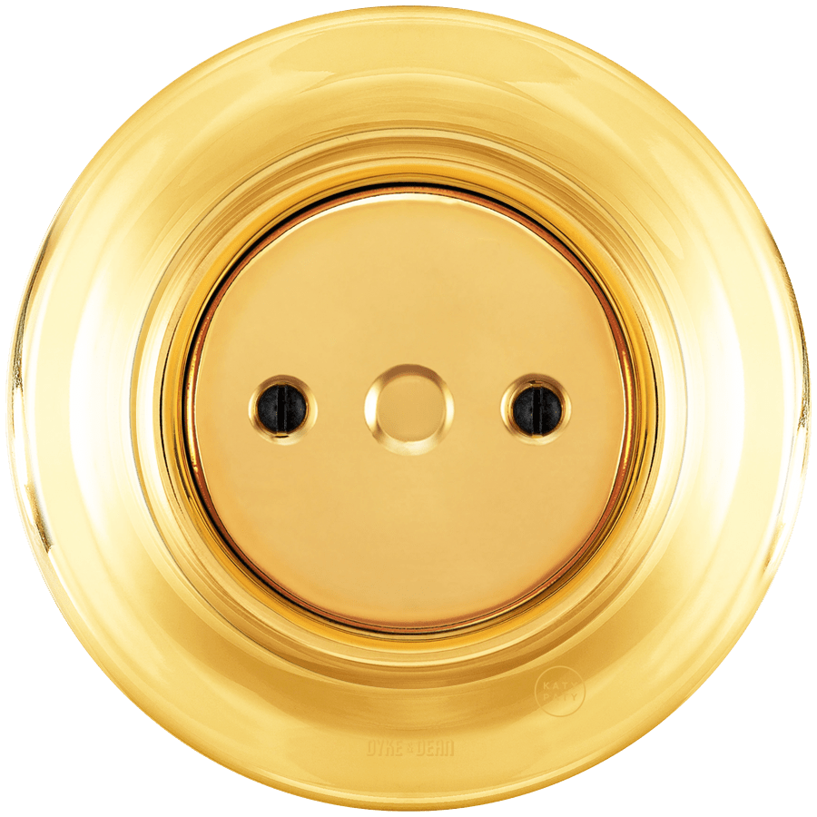 PORCELAIN WALL END PLUG SOCKET GOLD - DYKE & DEAN