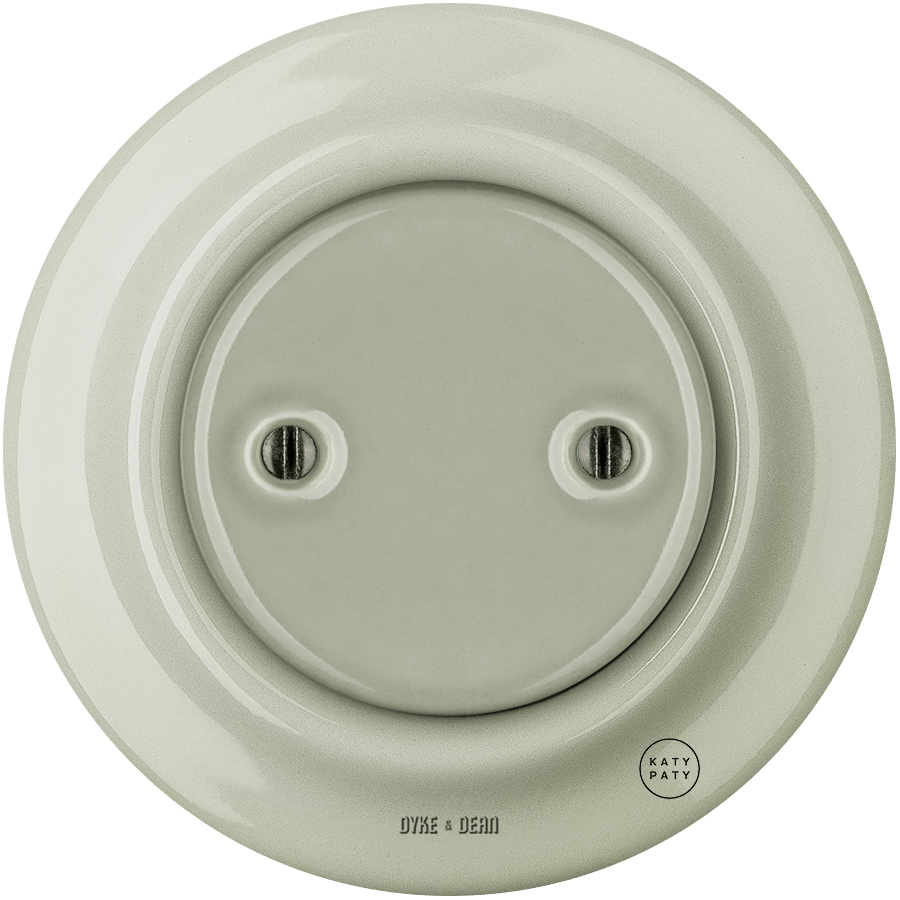 PORCELAIN WALL END PLUG SOCKET GREEN GREY - DYKE & DEAN