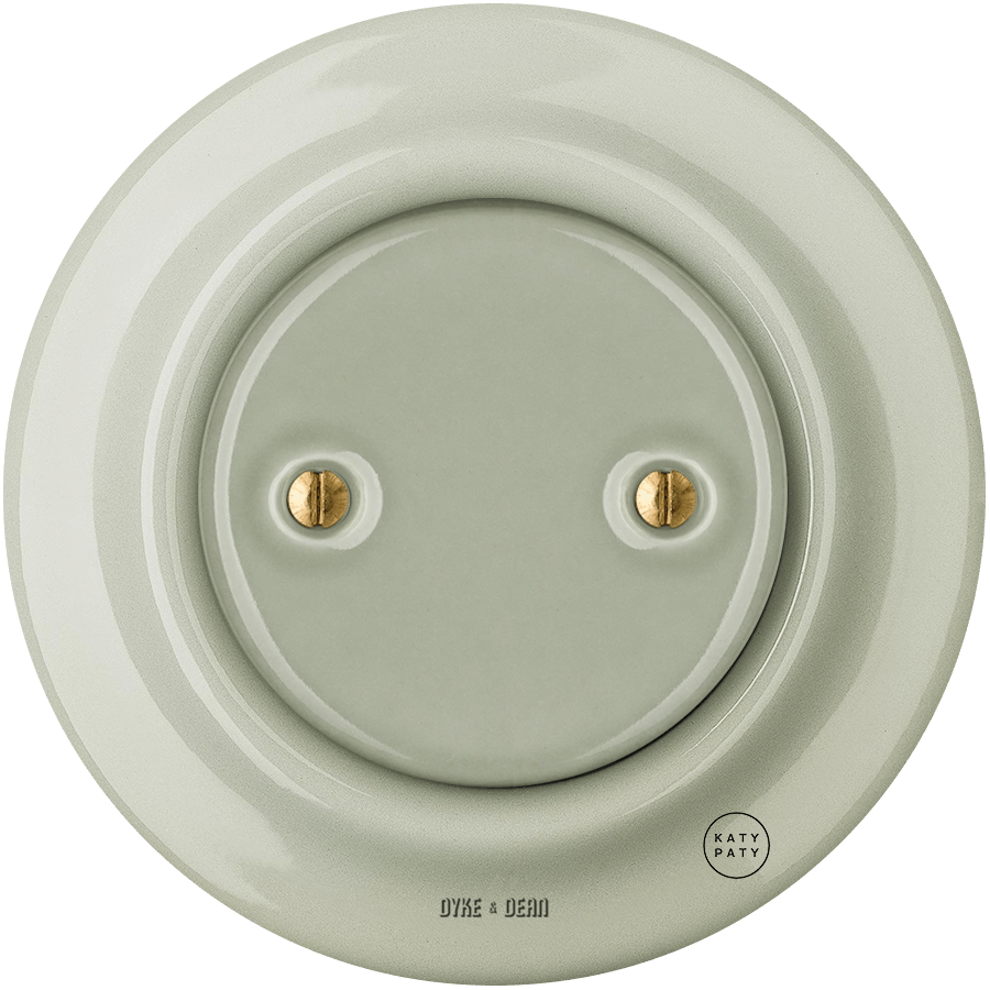 PORCELAIN WALL END PLUG SOCKET GREEN GREY - DYKE & DEAN