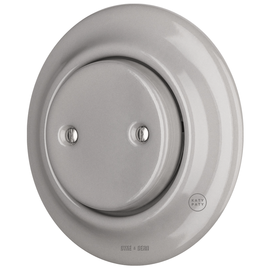 PORCELAIN WALL END PLUG SOCKET GREY - DYKE & DEAN