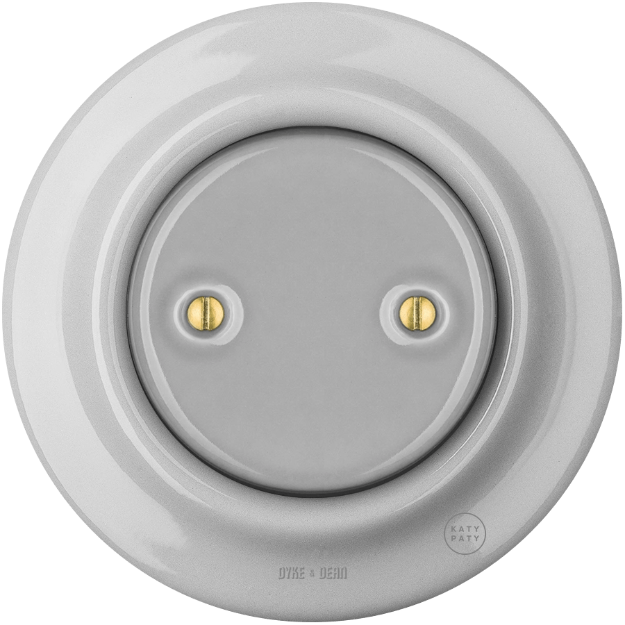 PORCELAIN WALL END PLUG SOCKET GREY - DYKE & DEAN