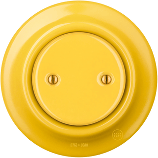 PORCELAIN WALL END PLUG SOCKET YELLOW - DYKE & DEAN