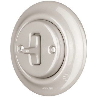 PORCELAIN WALL LIGHT SWITCH CAPPUCCINO TOGGLE - DYKE & DEAN