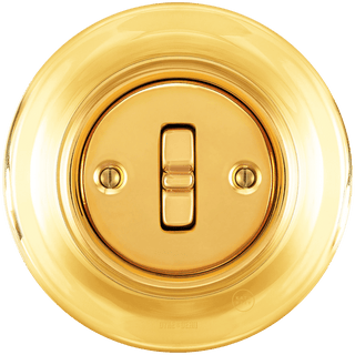 PORCELAIN WALL LIGHT SWITCH GOLD TOGGLE - DYKE & DEAN