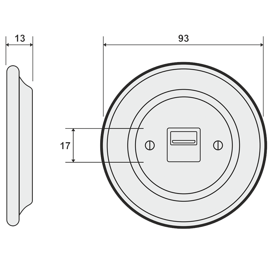 PORCELAIN WALL SOCKET AZURE HDMI - DYKE & DEAN