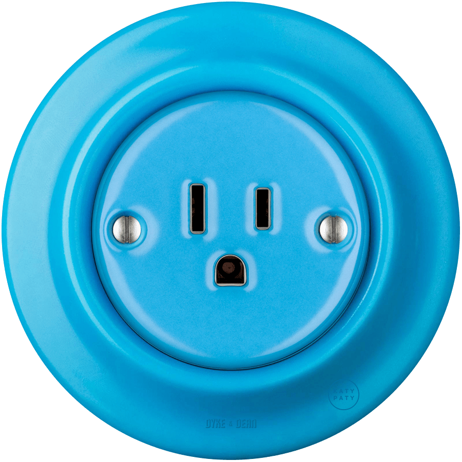 PORCELAIN WALL SOCKET AZURE USA 15 AMP - DYKE & DEAN