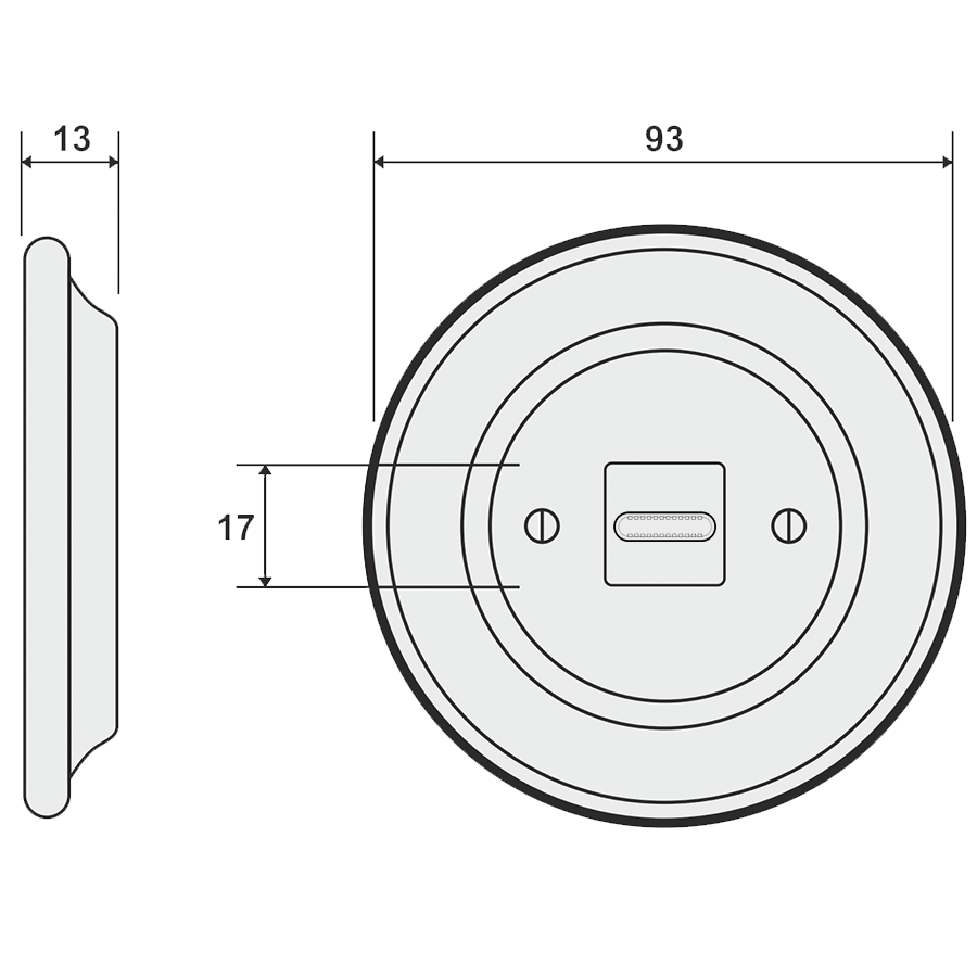 PORCELAIN WALL SOCKET AZURE USB-C - DYKE & DEAN