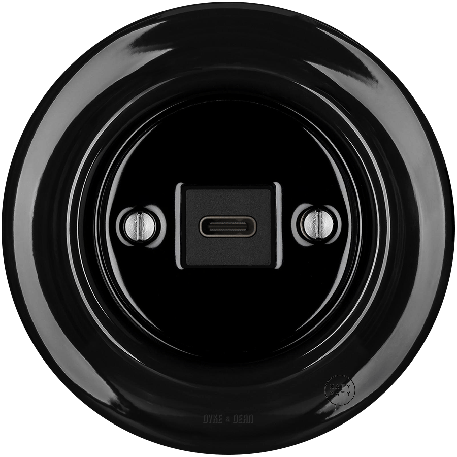 PORCELAIN WALL SOCKET BLACK USB-C - DYKE & DEAN