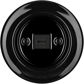 PORCELAIN WALL SOCKET BLACK USB-C - DYKE & DEAN