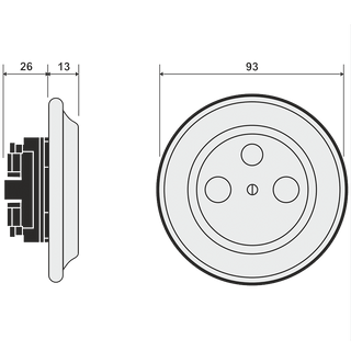 PORCELAIN WALL SOCKET BRICK RED TV ANTENNA - DYKE & DEAN