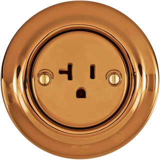 PORCELAIN WALL SOCKET BRONZE USA 20 AMP - DYKE & DEAN