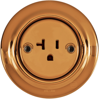 PORCELAIN WALL SOCKET BRONZE USA 20 AMP - DYKE & DEAN